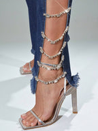 Rhinestone Wide Leg Jeans