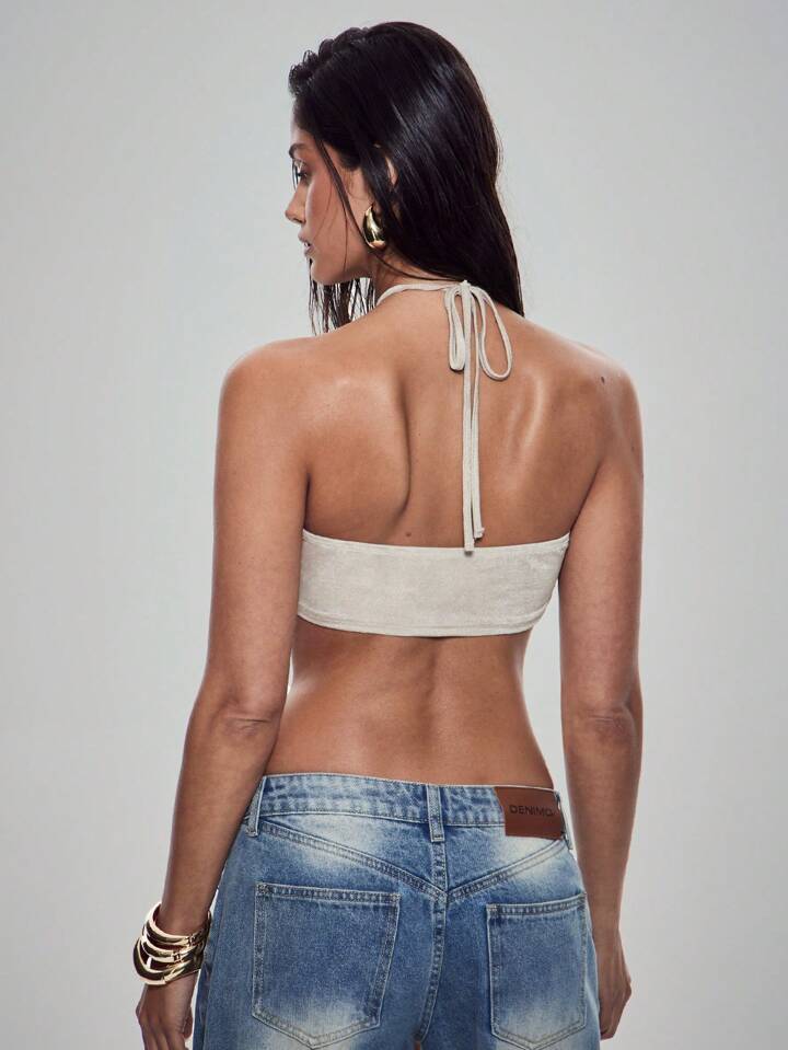 Tie Front Cut Out Low Back Top