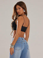Lace Trim Cropped Top