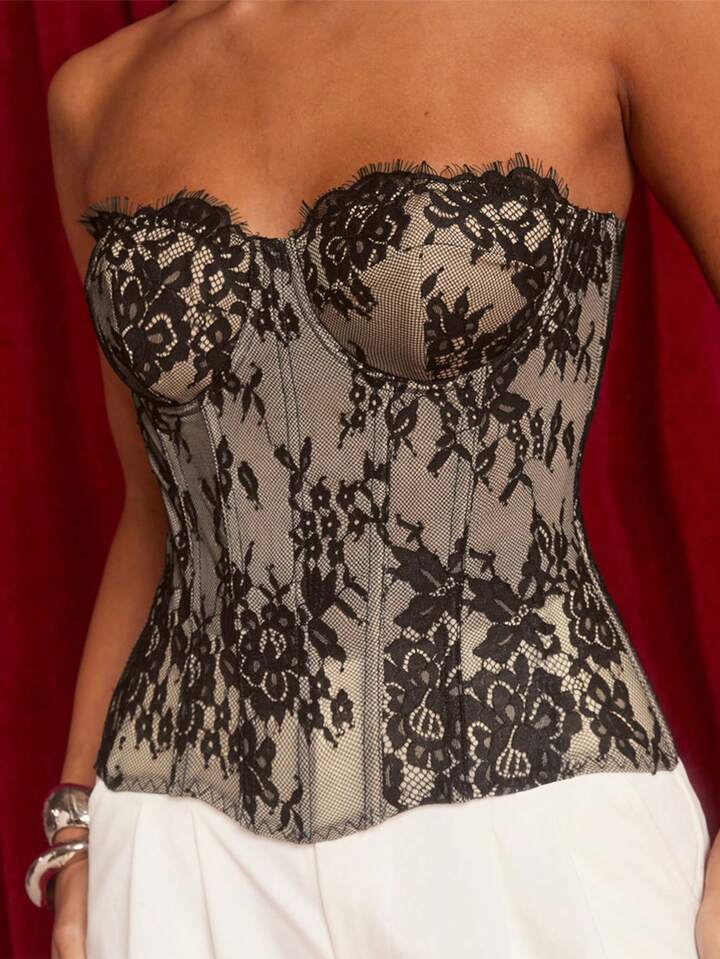 Strapless Lace Corset Top
