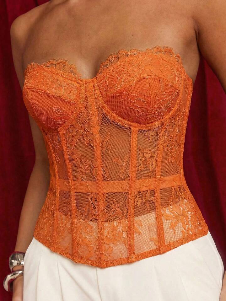 Strapless Lace Corset Top