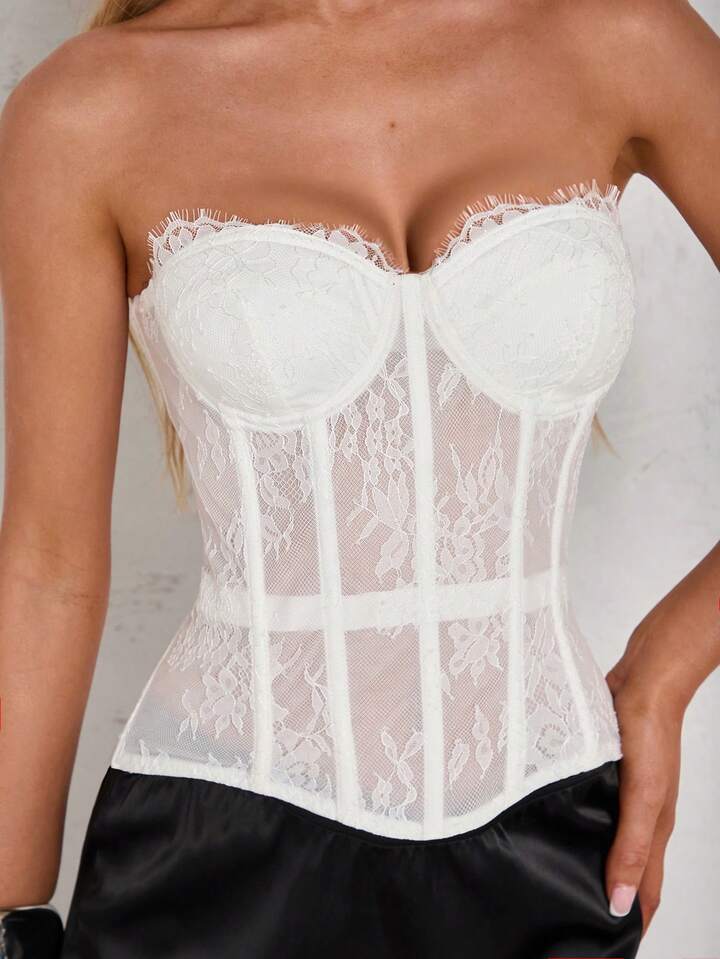Strapless Lace Corset Top