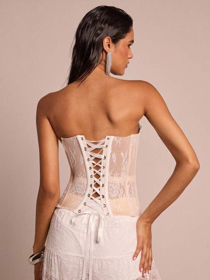 Strapless Lace Corset Top