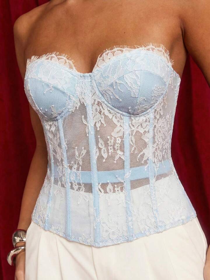 Strapless Lace Corset Top