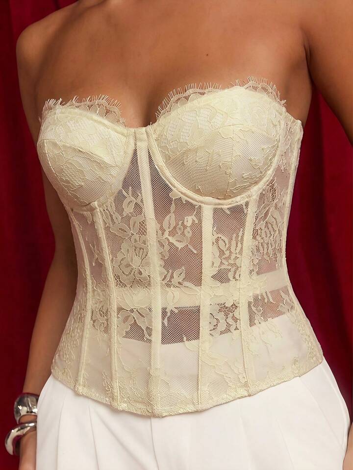 Strapless Lace Corset Top