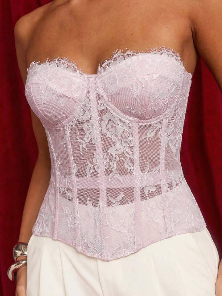 Strapless Lace Corset Top