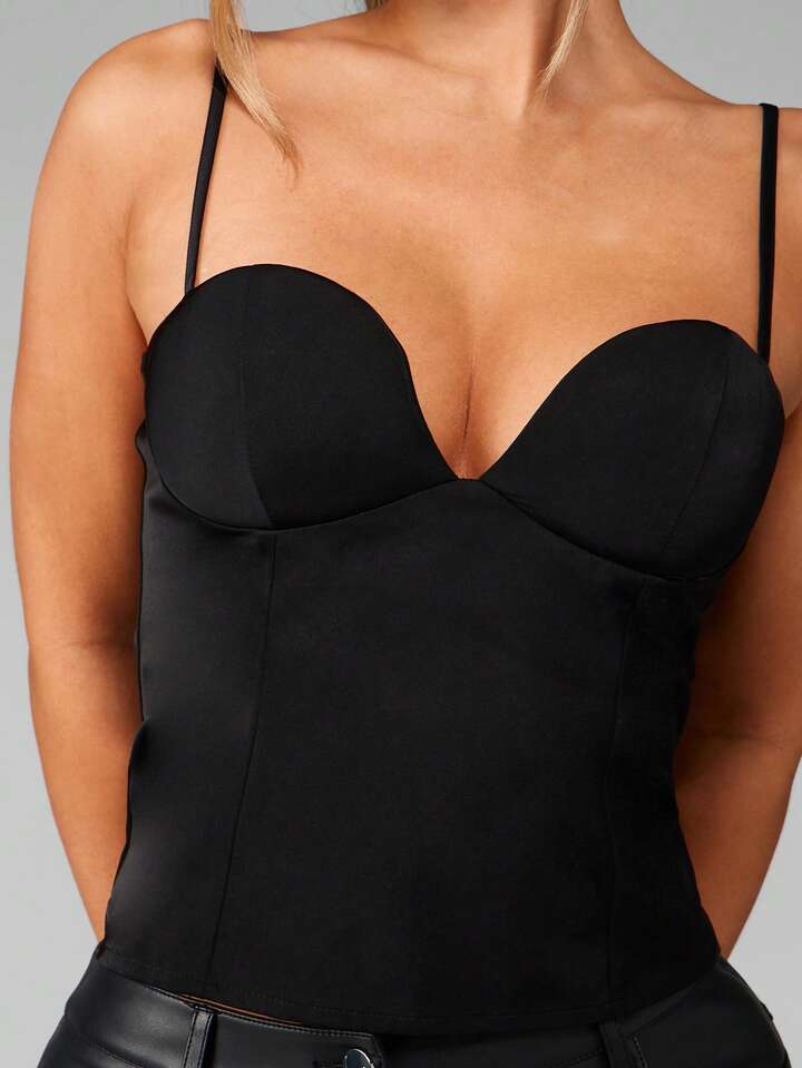 Satin Bust Detail Top