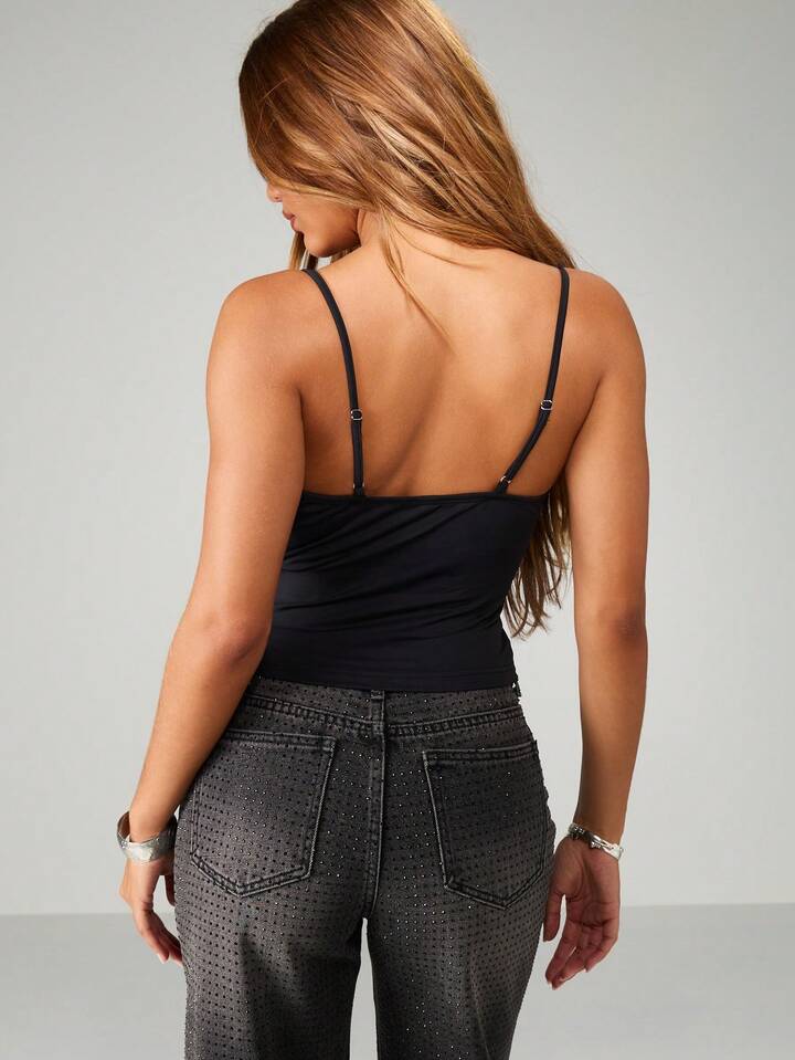 Lace Trim Top with Molded Cups