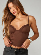 Lace Trim Top with Molded Cups