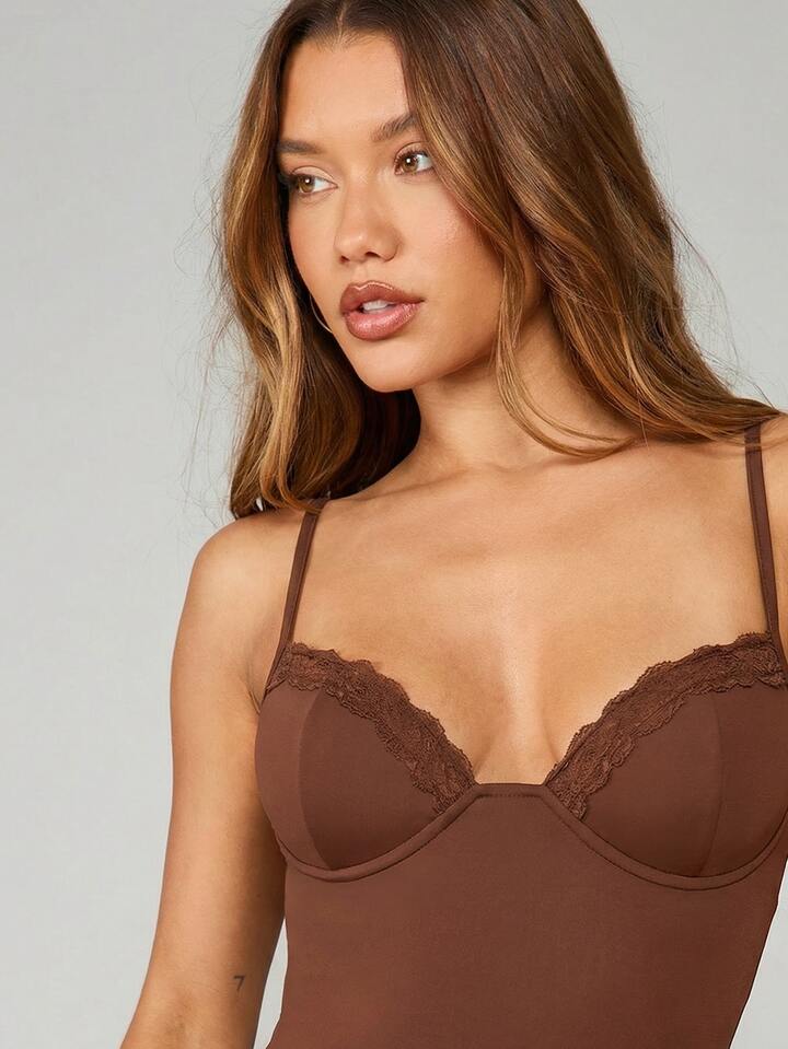 Lace Trim Top with Molded Cups
