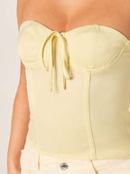 Tie Front Strapless Corset Top