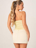 Tie Front Strapless Corset Top