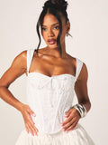 Lace Up Back Corset Bustier Tank Top