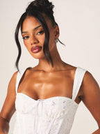 Lace Up Back Corset Bustier Tank Top