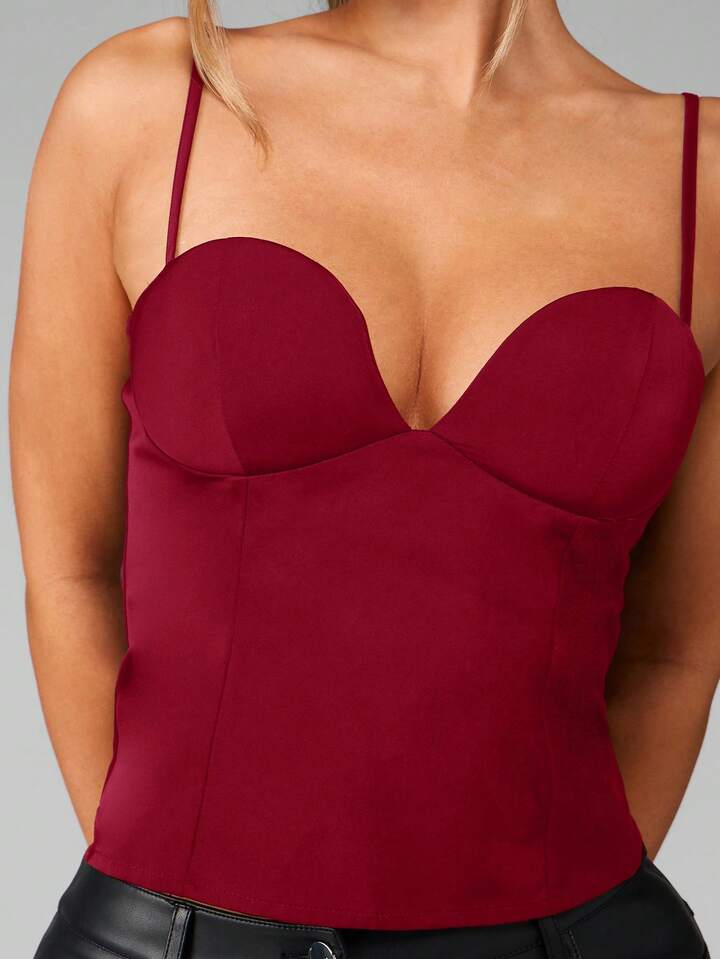 Satin Bust Detail Top