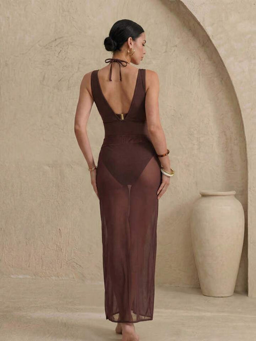 3 Pieces, Swimsuit Top with Skirt Swimsuit & Cover Up Set