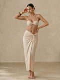 3-Pieces Swimsuit Set With Skirt Cover Up