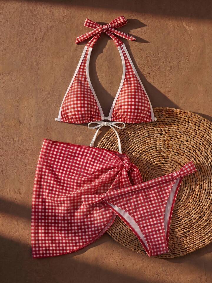 3-Pieces Swimsuit Set With Cover Up