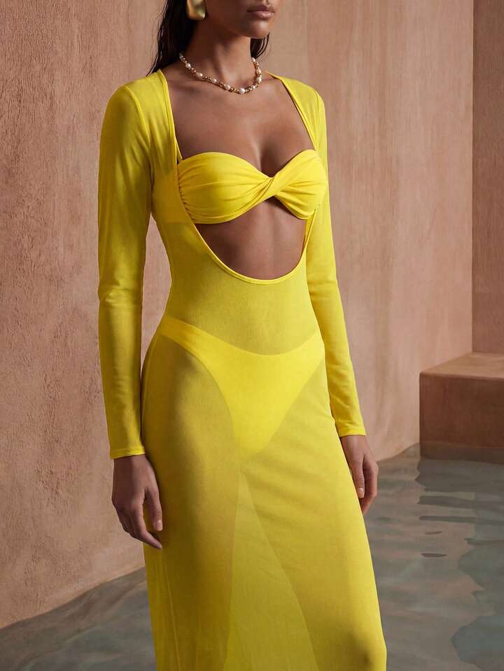 3-Pieces Swimsuit Set With Cover Up set