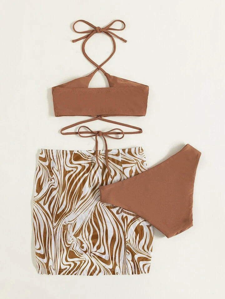 3-Pieces Swimsuit Set With Cover-Up Set