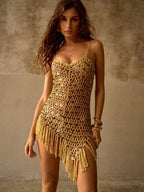 Handmade Crochet Asymmetric Cover Up Dress
