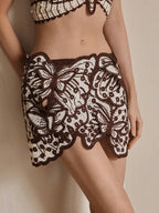 Butterfly Design Asymmetric Cover Up
