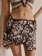 Butterfly Design Asymmetric Cover Up