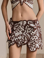 Butterfly Design Asymmetric Cover Up