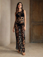 Floral Crochet Cover Up Dress