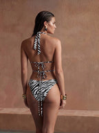 Zebra Print Swimsuit Set