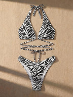 Zebra Print Swimsuit Set