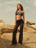 3D Floral Swimsuit Set & Cover Up Pants