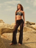 3D Floral Swimsuit Set & Cover Up Pants