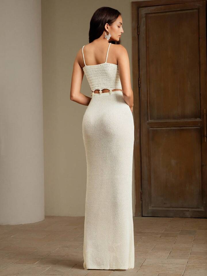 Knitted Top & Skirt Set