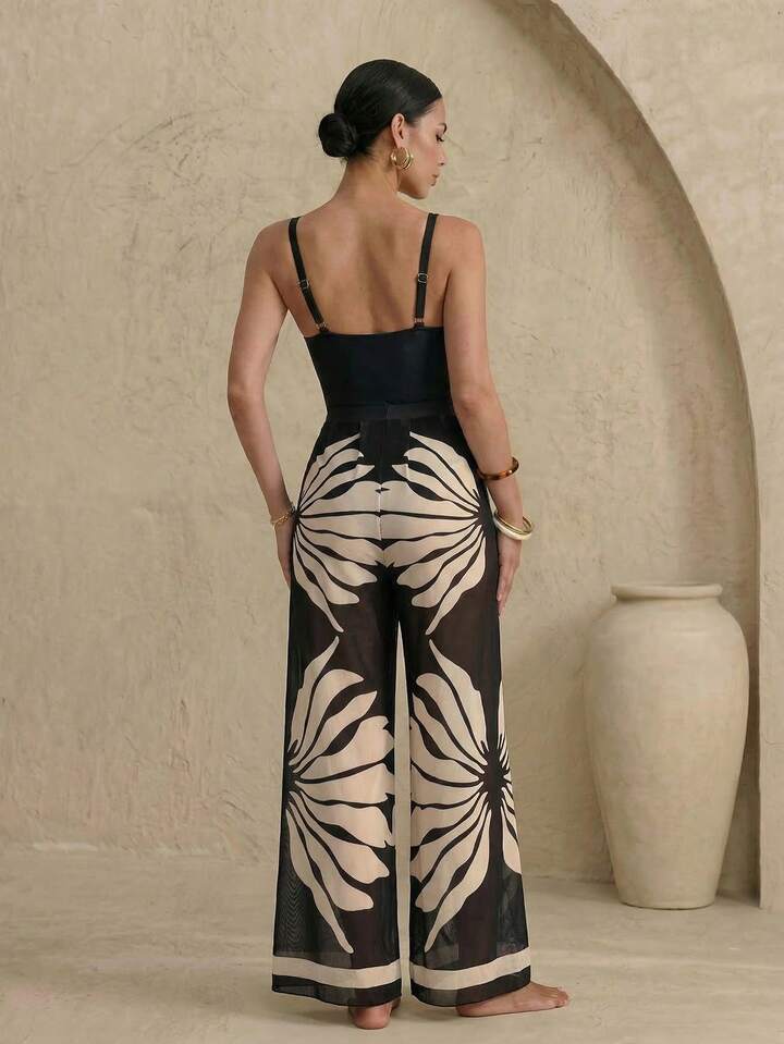 One-Piece Swimsuit & Cover Up Pants