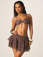 Polka Dot Swimsuit Set & Ruffle Skirt Cover Up