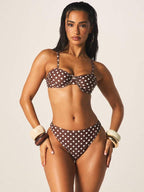 Polka Dot Swimsuit Set & Ruffle Skirt Cover Up