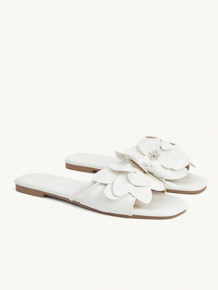 3D Flower Flat Slides