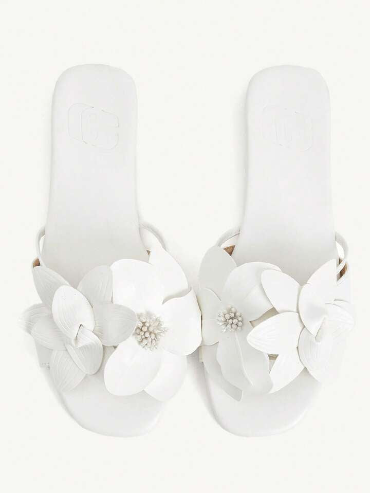 3D Flower Flat Slides