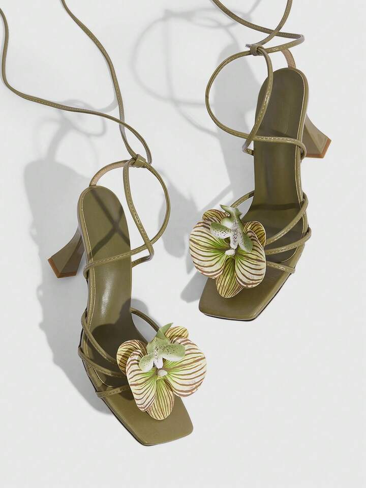 3D Flower High Heels