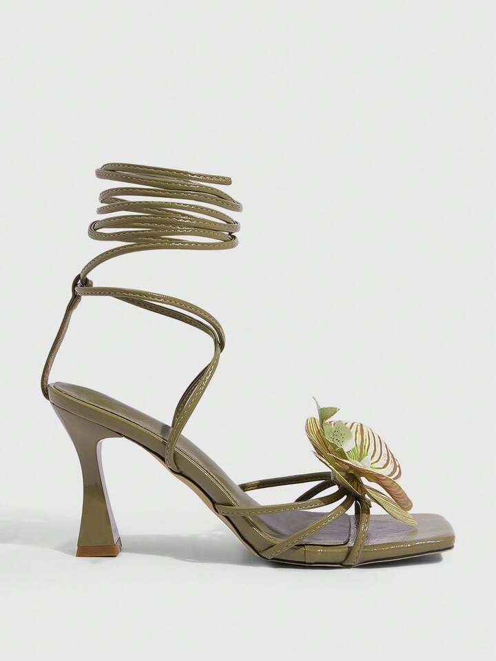 3D Flower High Heels