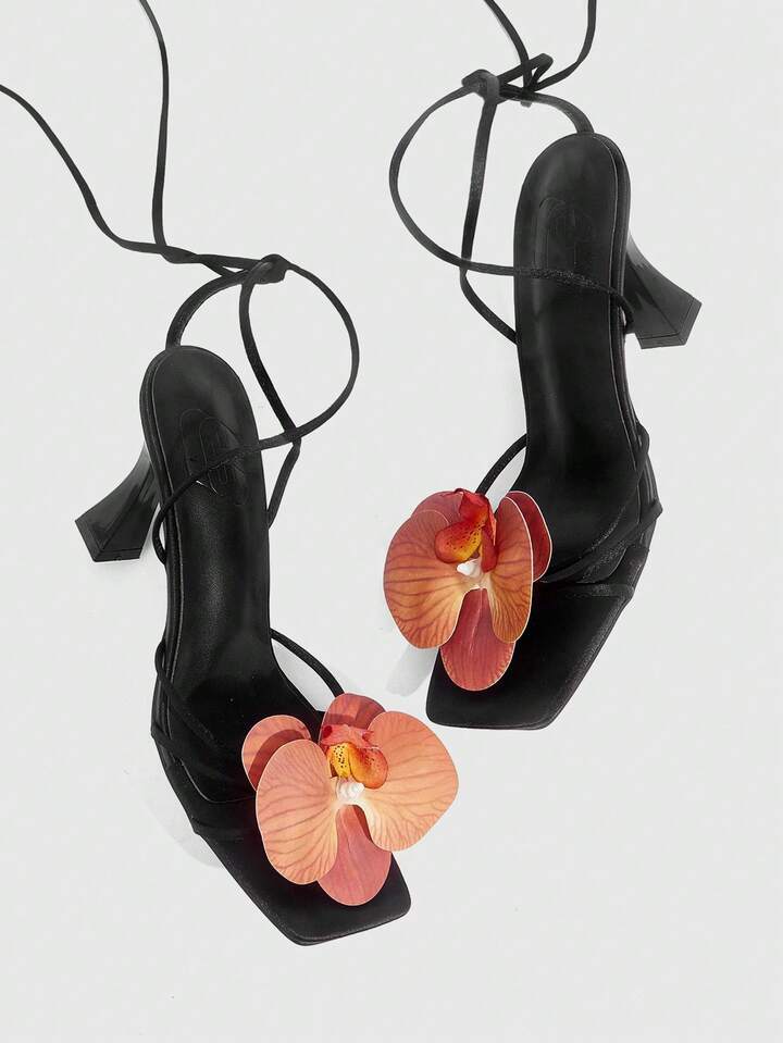 3D Flower High Heels