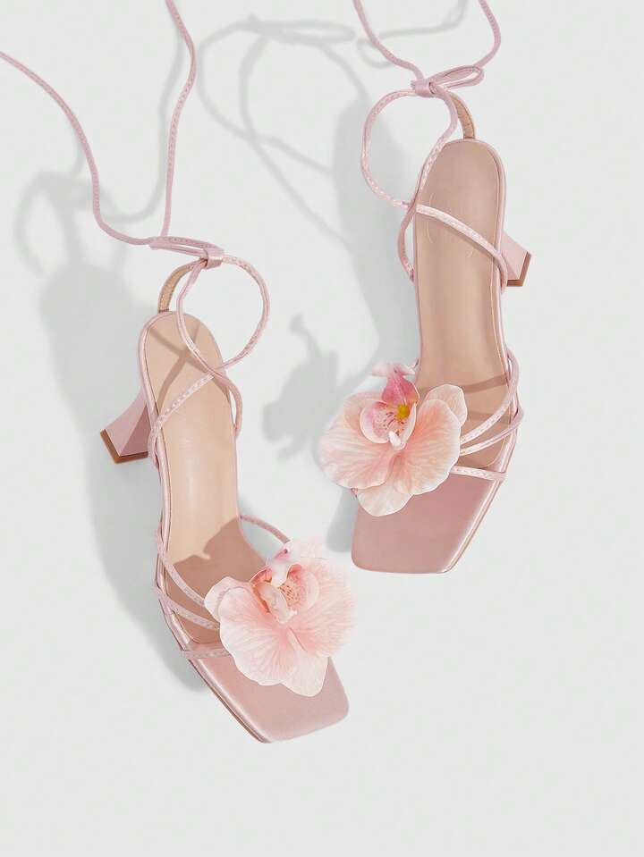 3D Flower High Heels