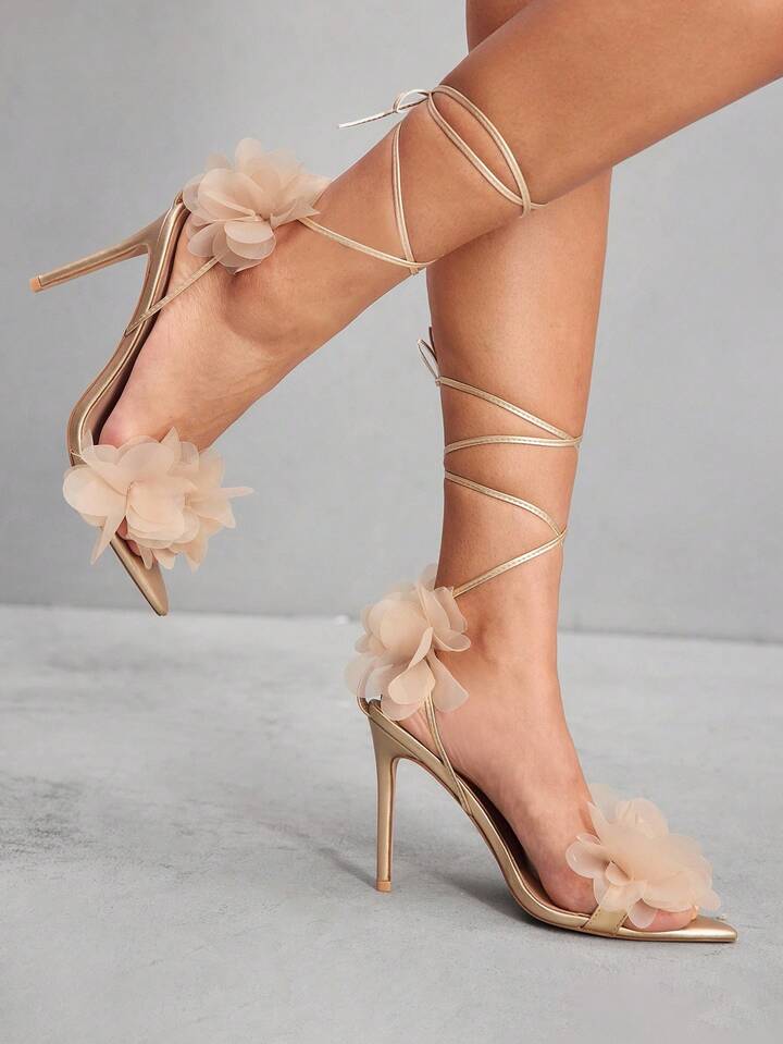 3D Floral High Heels