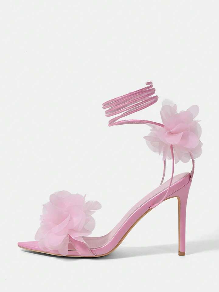 3D Floral High Heels