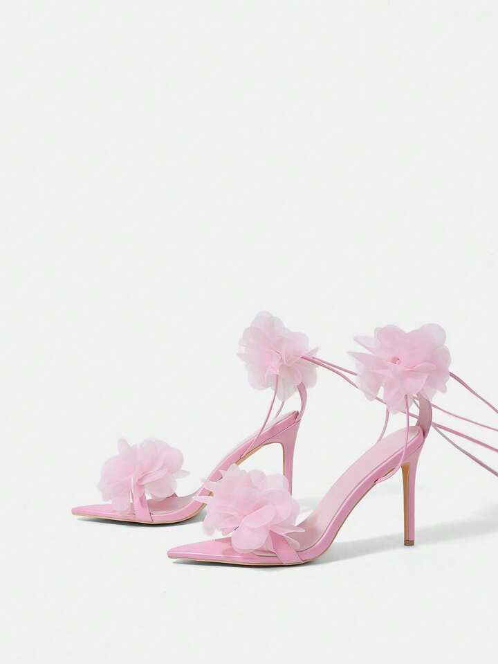 3D Floral High Heels