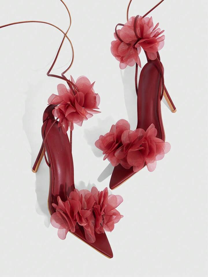 3D Floral High Heels