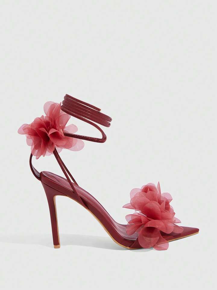 3D Floral High Heels