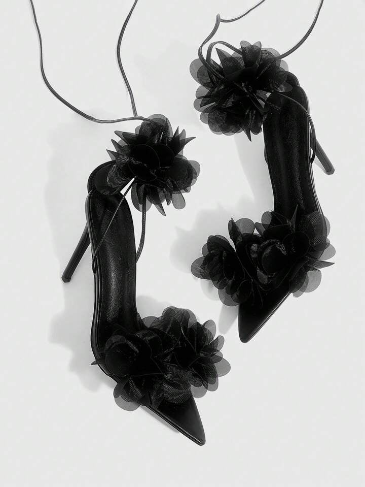 3D Floral High Heels