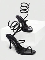 Snake Wrap High Heel Sandals